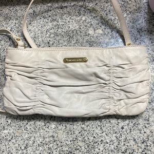 Michael Kors Ruffled/Slouched Wristlet purse in off white leather